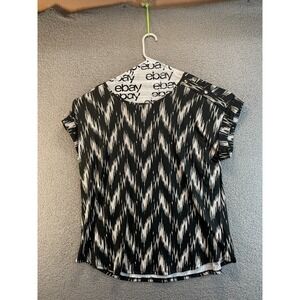 A.U.W. Black‎ Short Sleeve Beautiful Stretch Pullover Top Size 2X Black